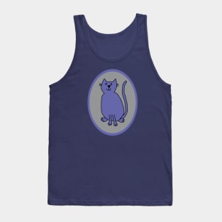 Very Peri Cat on Ultimate Gray Oval Tank Top